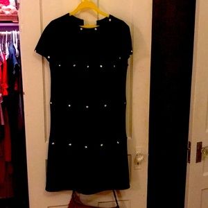 Dress black wool with diamonds - not real